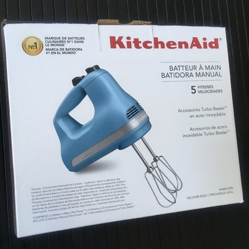 brand new in box BLUE VELVET KitchenAid Ultra Power 5-Speed Hand Mixer - Picture 6 of 13